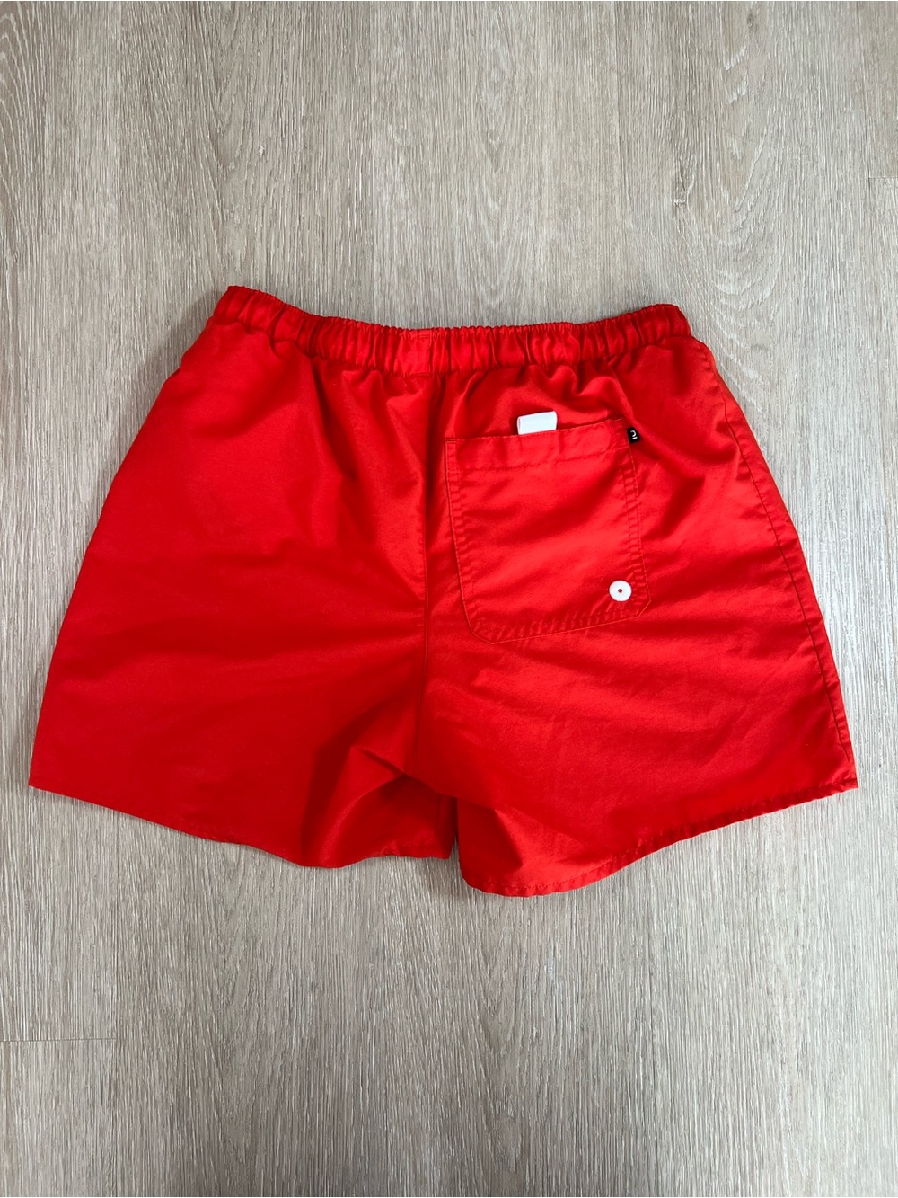 Olaian Men's Bright Red Swim Trunks with White Drawstring - Picture 2 of 8
